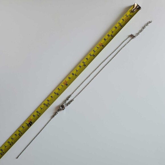 Gothic long silver rosary necklace with a small silver chain - Picture 5 of 6